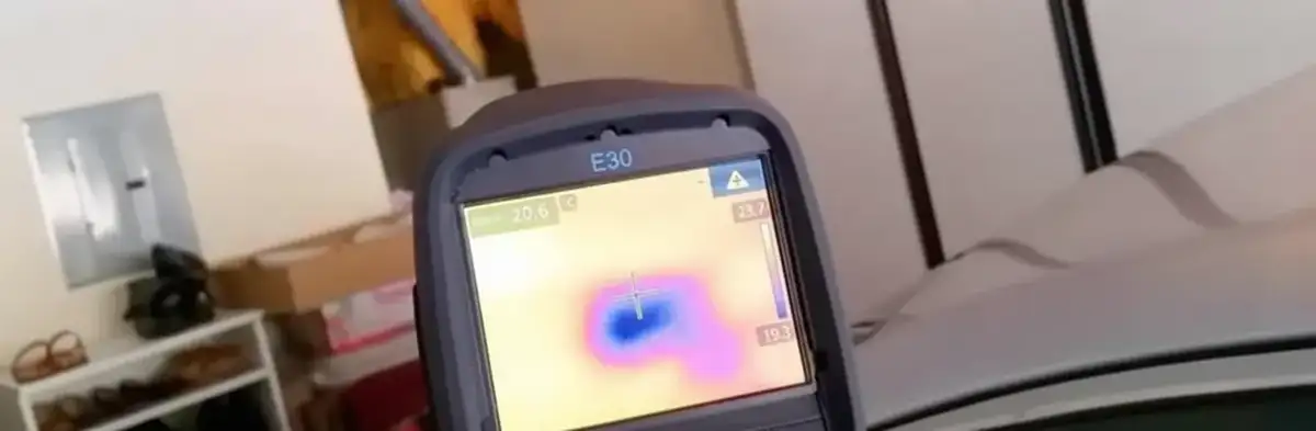 mold inspection using thermal imaging technology to detect moisture and hidden mold in a home in Philadelphia, PA